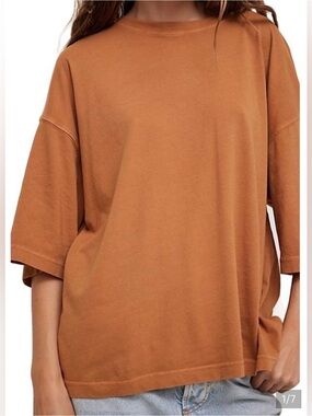 We The Free Perfect Oversized Tee in Brown